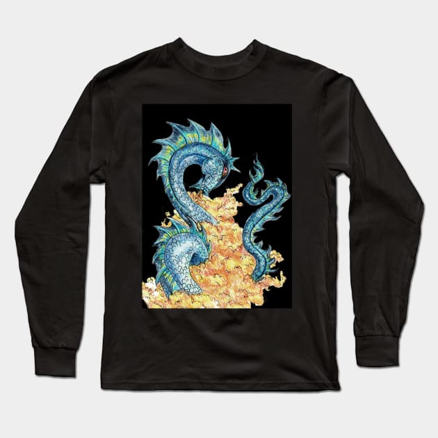 Dragon by Night Long Sleeve T-Shirt by Original works by MaryLou Gomes